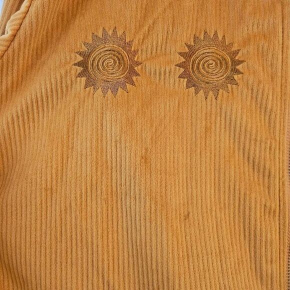 Yellow/Gold Unisex Corduroy Sun Lightweight Jacket: Unique Fun Statement Piece - Picture 3 of 4